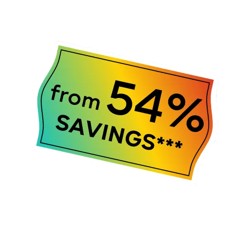from 54% savings when purchasing a Megopack N+S subscription