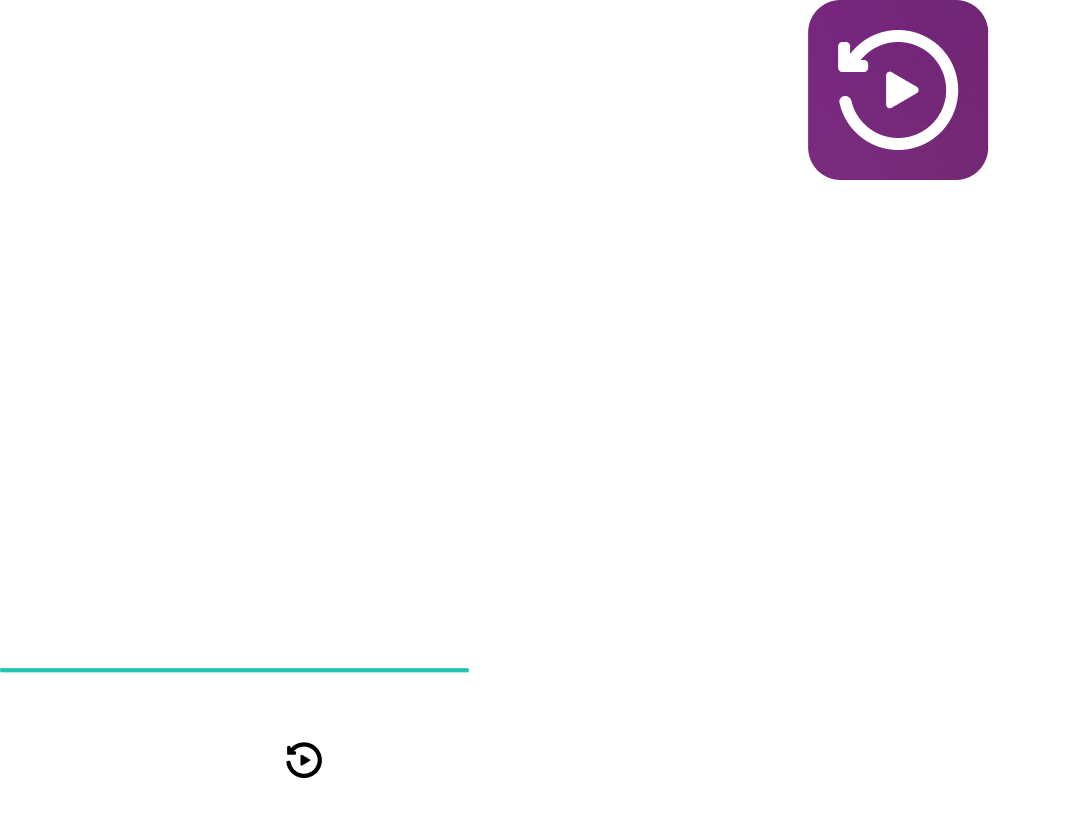 Панель управления видео контентом (пауза, перемотка, начать сначала)