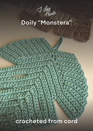 Doily “Monstera”. Crocheted from cord