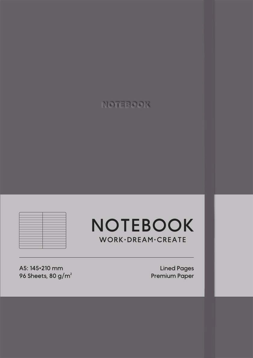 Обкладника "Блокнот «Notebook» у лінію (темно-сірий)" Обкладинка "Блокнот «Notebook» у лінію (темно-сірий)"