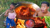 Primitive Technology: ROASTED Pork Delicious Cooking Crunchy Crispy Belly