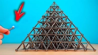 I MADE A GIANT PYRAMID WITH 1000 MAGNETS AND BALLS!