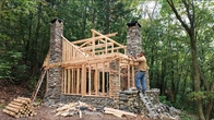 Complete Cabin Build on Rocky Hillside | Stone, Brick & Timber | One Year