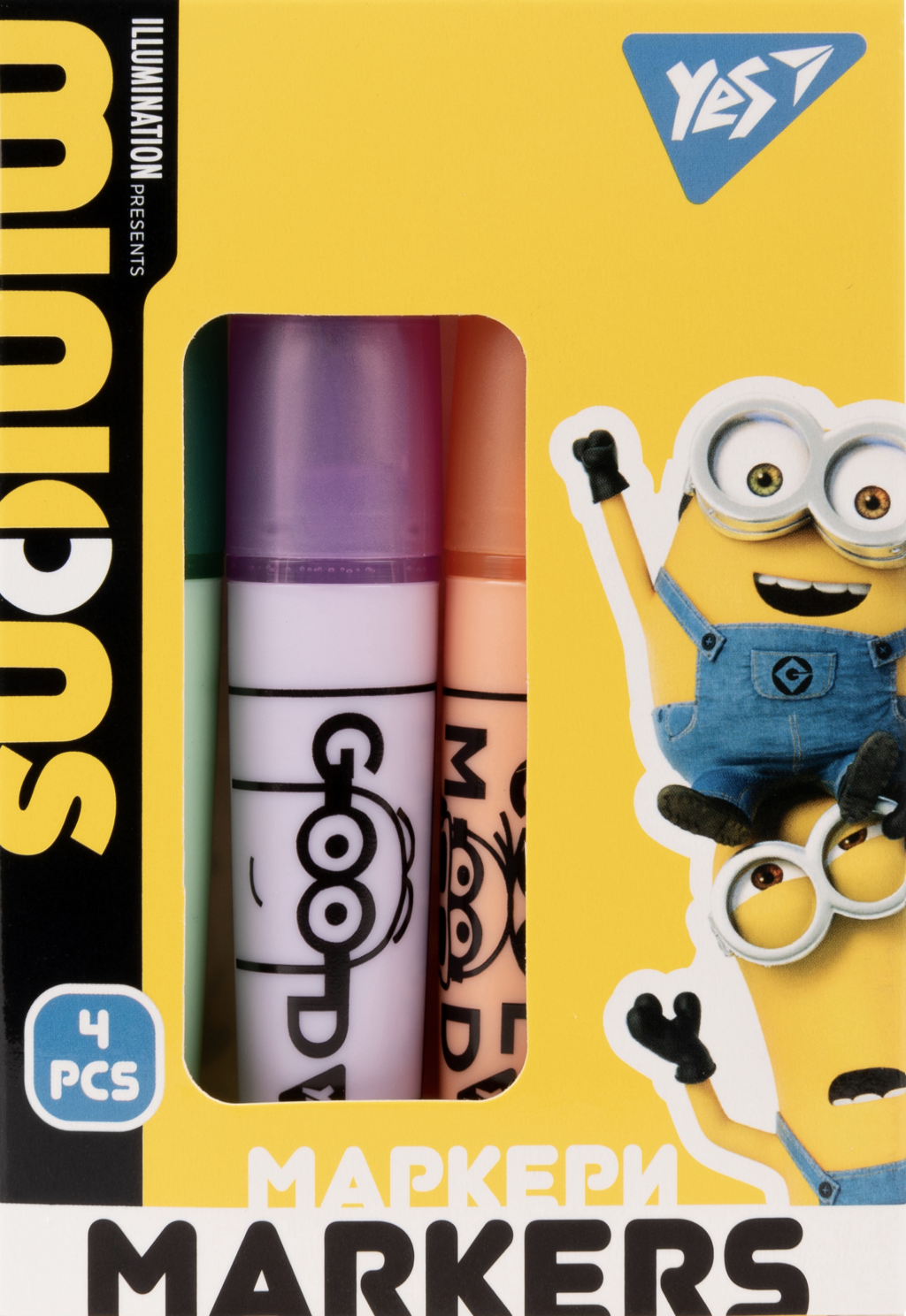 Маркер текстовий YES Minions в наборі 4 штуки