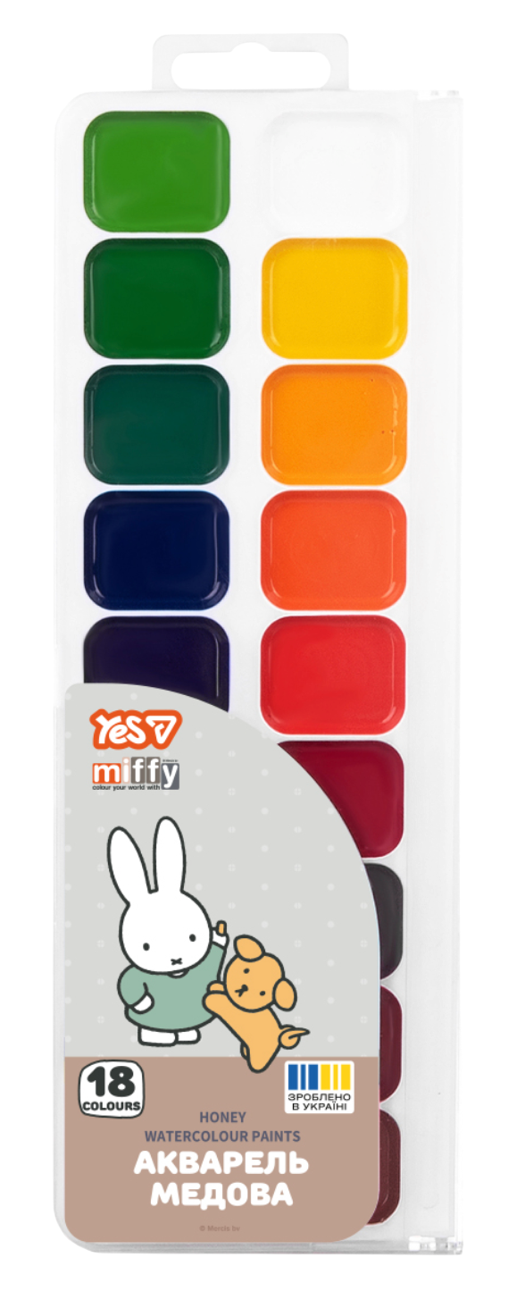 Фарби акварельні Yes Miffy 18 кольорів