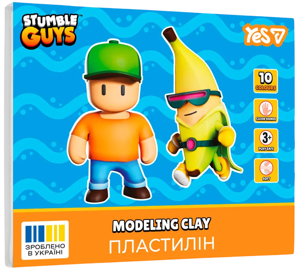 Обкладника "Пластилін Yes 10 кольорів Stumble Guys" Обкладинка "Пластилін Yes 10 кольорів Stumble Guys"