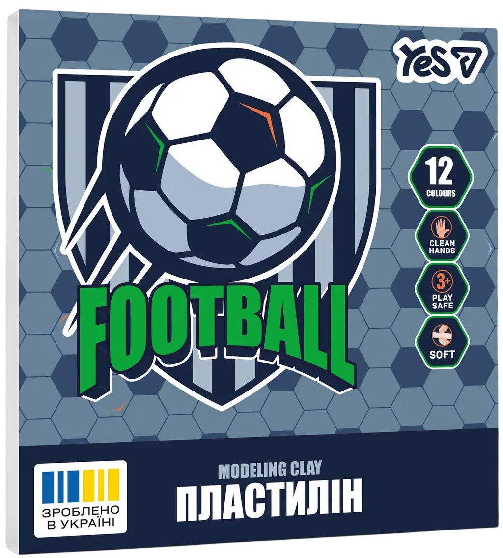 Обкладинка "Пластилін Yes 12 кольорів Football"