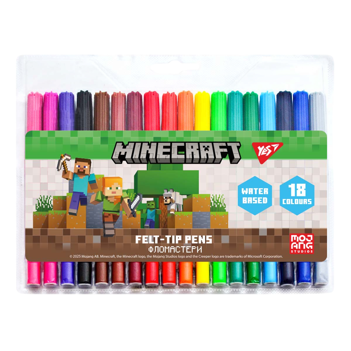 Фломастери Yes 18 кольорів Minecraft