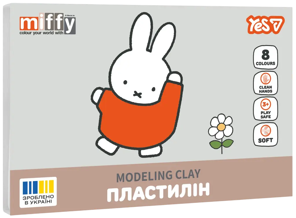 Обкладинка "Пластилін Yes 8 кольорів Miffy"