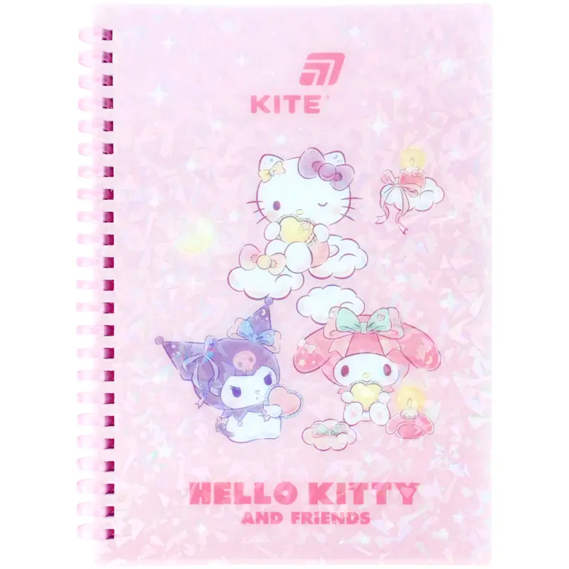 Блокнот на спіралі Hello Kitty (А5, 80 аркушів, клітинка)