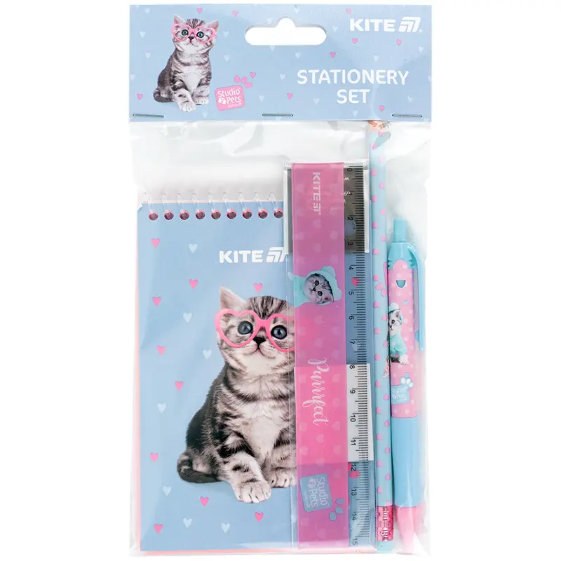 Обкладинка "Набір канцтоварів Kite Studio Pets (4 предмети)"