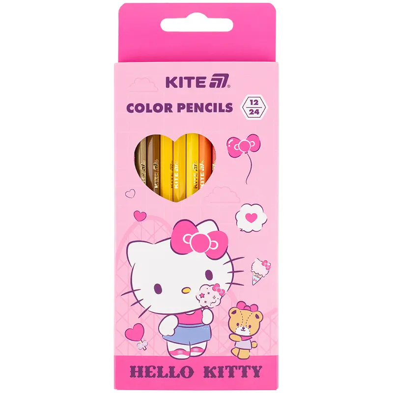 Олівці кольорові двосторонні Kite Hello Kitty (12 шт)