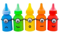 Satisfying Video | DIY How To Make Rainbow Baby Bottle with Faces, Colored Kinetic Sand Cutting ASMR