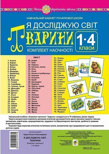 Я досліджую світ. 1-4 класи. Тварини. Комплект наочності