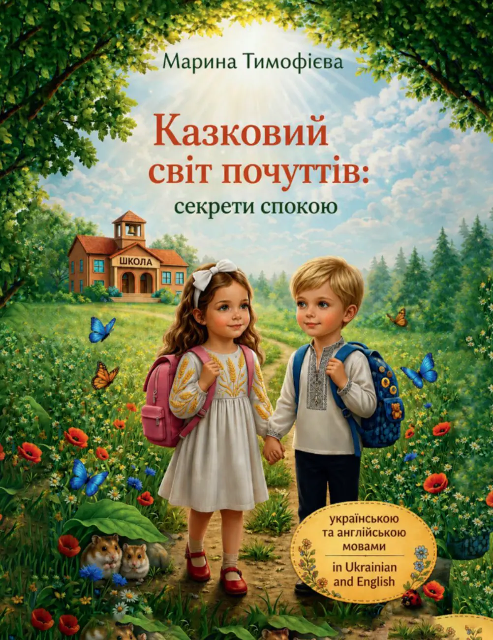 Обкладинка "Казковий світ почуттів: секрети спокою  (для розвитку емоційного інтелекту). Книга для дітей. Повнокольорове видання українською та англійською мовами"