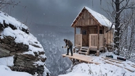 Man Builds the Most Dangerous PALLET House Over a Deep Cliff in the Mountains