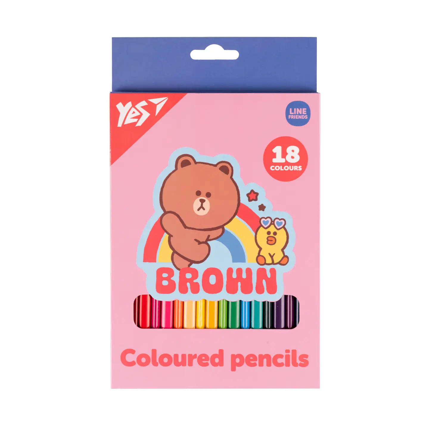 Олівці кольорові YES 18 кольорів Line Friends.Choco and Sally