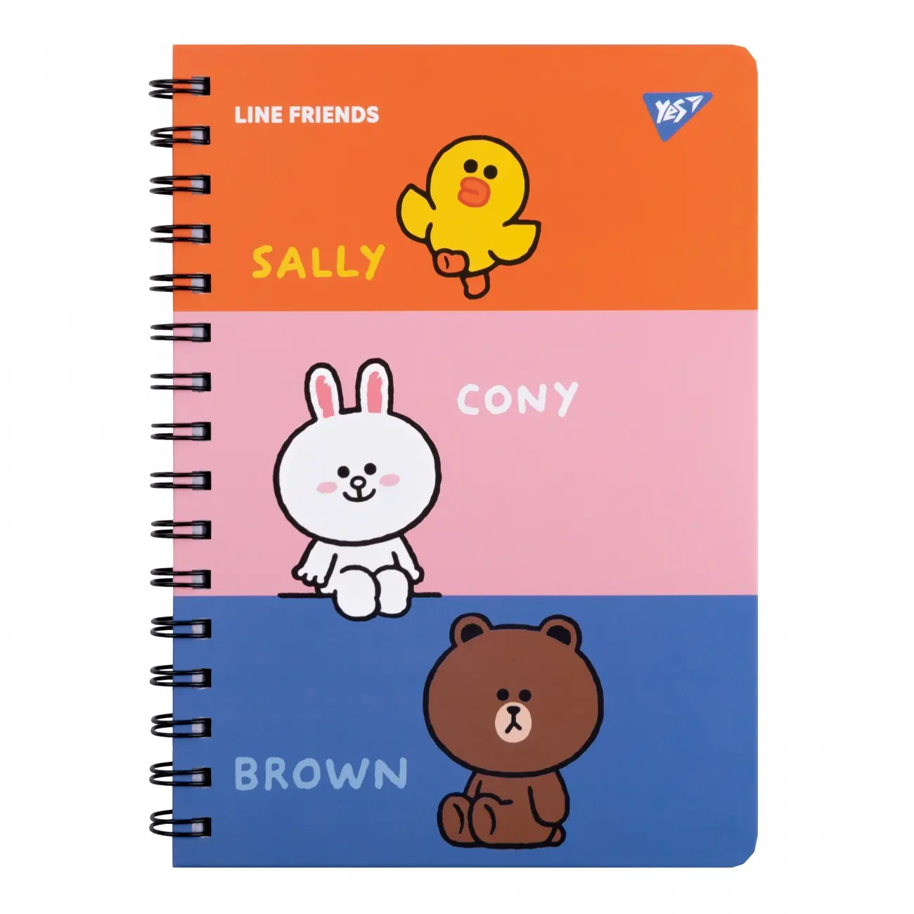 Блокнот YES А5, 80 аркушів, подв. cпіраль з гумкою Line Friends