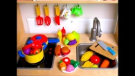 Names of Fruits and Vegetables with toy velcro cutting food! Play Toys!