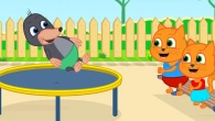 Cats Family in English - Stunt Trampoline Animation