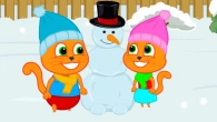 Cats Family in English - Mr Snowman Cartoon for Kids