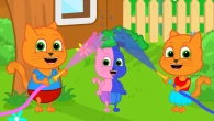 Cats Family in English - Painted Brother Rainbow Cartoon for Kids