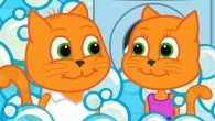 Cats Family in English - Foam Party Cartoon for Kids