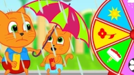 Cats Family in English - Wheel of Fortune Cartoon for Kids