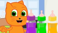 Cats Family in English - Rainbow Baby Food Cartoon for Kids