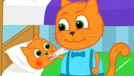 Cats Family in English - Baby Catches a Cold Cartoon for Kids