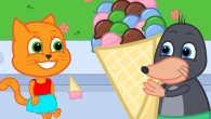 Benny Mole and Friends - Benny Gives Big Ice Cream for Lili Gato Cartoon for Kids